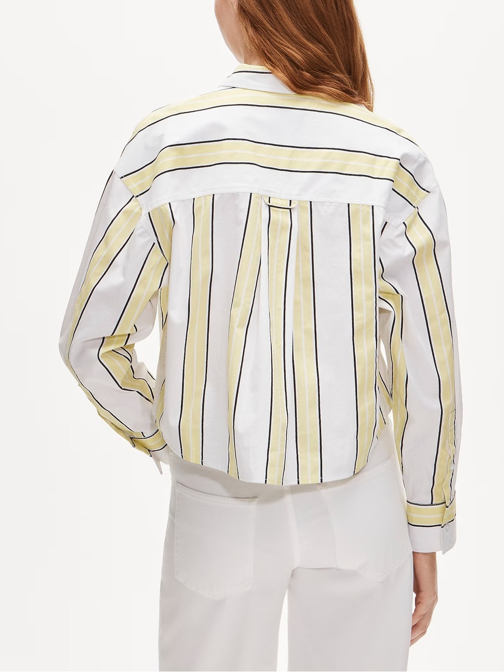 J Crew Étienne cropped button-up shirt in striped neon cotton poplin NWT - Picture 5 of 9